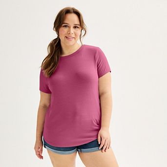 Juniors' Plus SO® Short Sleeve Crewneck Tee