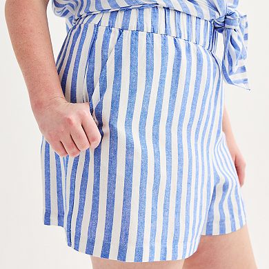 Plus Size Sonoma Goods For Life® Femme Linen-Blend Shorts