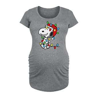 Maternity Peanuts Snoopy Xmas Lights Graphic Tee