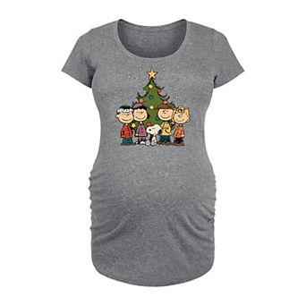 Maternity Peanuts Christmas Group Graphic Tee