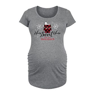 Maternity Peanuts Home For The Holidays Graphic Tee