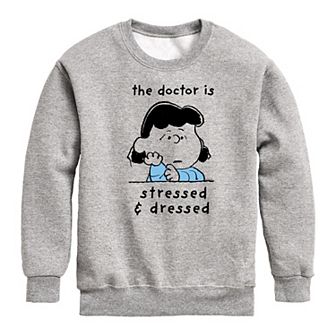 Boys 8-20 Peanuts Stressed and Dressed Fleece Sweatshirt