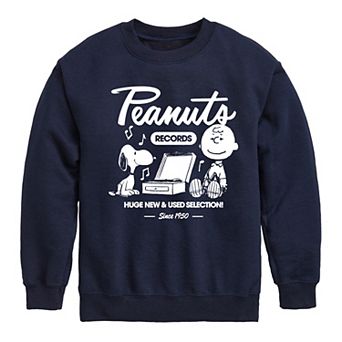 Boys 8-20 Peanuts Records Snoopy & Charlie Brown Fleece Sweatshirt