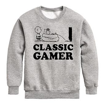 Boys 8-20 Peanuts Classic Gamer Crew Fleece Sweatshirt