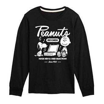 Boys 8-20 Peanuts Records Snoopy & Charlie Brown Long Sleeve Graphic Tee