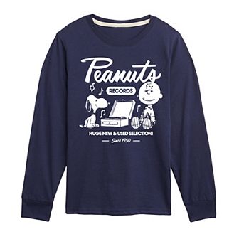 Boys 8-20 Peanuts Records Snoopy & Charlie Brown Long Sleeve Graphic Tee