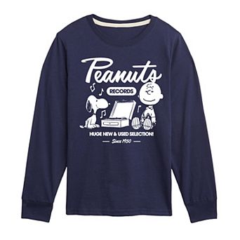 Boys 8-20 Peanuts Records Snoopy & Charlie Brown Long Sleeve Graphic Tee