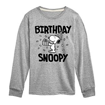 Boys 8-20 Peanuts Birthday Snoopy Long Sleeve Graphic Tee