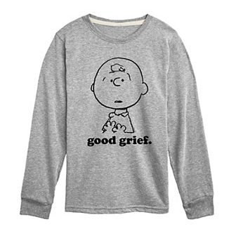 Boys 8-20 Peanuts Charlie Brown Good Grief Long Sleeve Graphic Tee