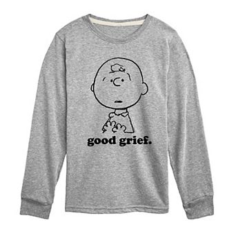 Boys 8-20 Peanuts Charlie Brown Good Grief Long Sleeve Graphic Tee