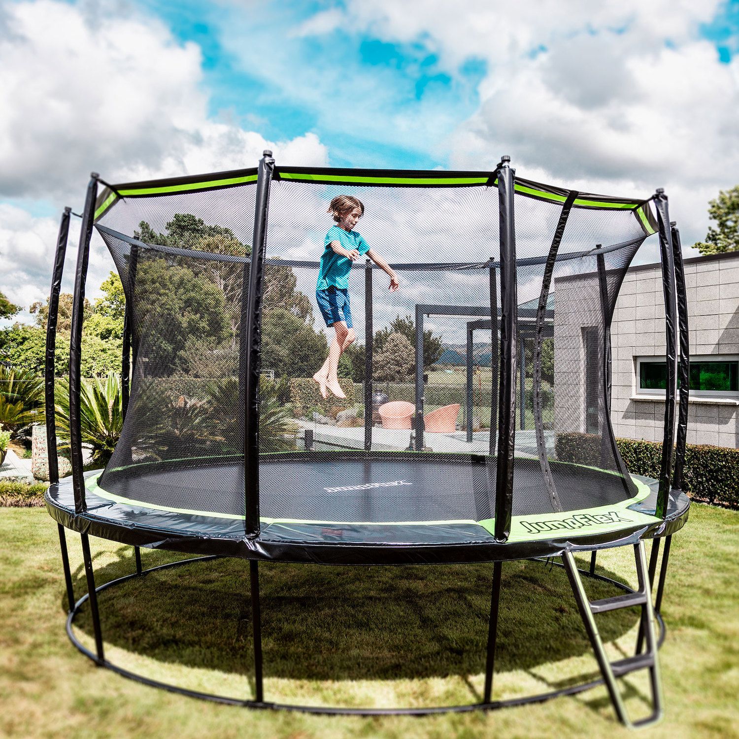 JumpFlex HERO 14' Trampoline For Kids Outdoor Play Equipment With Net ...