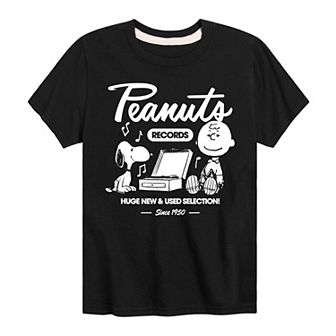 Boys 8-20 Peanuts Records Snoopy & Charlie Brown Graphic Tee
