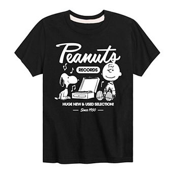Boys 8-20 Peanuts Records Snoopy & Charlie Brown Graphic Tee