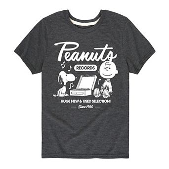 Boys 8-20 Peanuts Records Snoopy & Charlie Brown Graphic Tee
