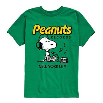 Boys 8-20 Peanuts Records Snoopy Headphones Graphic Tee