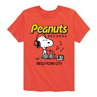 Boys 8-20 Peanuts Records Snoopy Headphones Graphic Tee