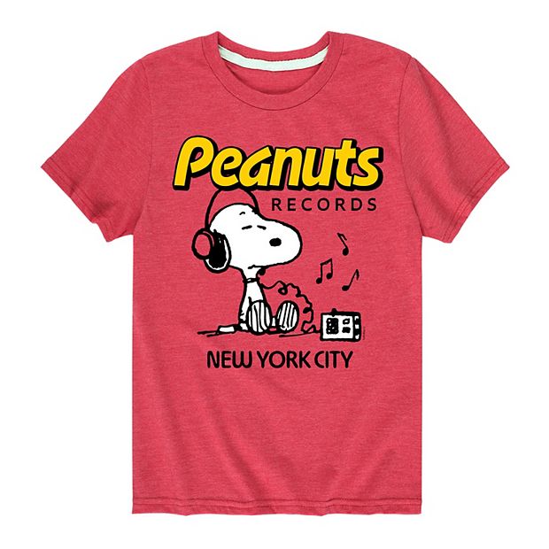 Boys 8-20 Peanuts Records Snoopy Headphones Graphic Tee