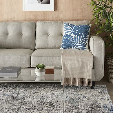 Mina Victory Lifestyle Embroidered Leaves Indoor Throw Pillow