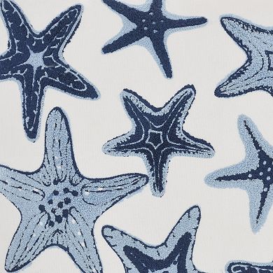 Mina Victory Lifestyle Towel Embroidered Starfish Indoor Throw Pillow