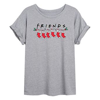Juniors' Friends Stockings Oversized Tee
