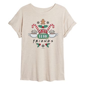 Juniors' Friends Holiday Central Perk Oversized Tee
