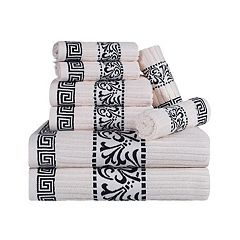 Superior Cotton 8-Piece Highly Absorbent Textured Towel Set ,Ivory