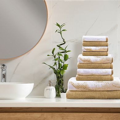 SUPERIOR 10-piece Cotton Solid and Marble Towel Set