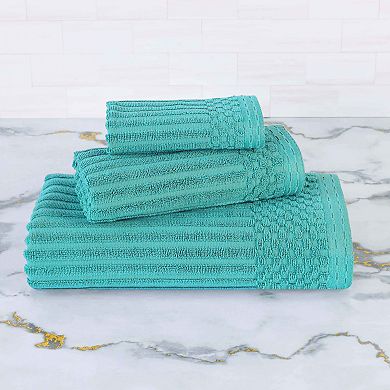 SUPERIOR 3-piece Soho Ribbed Textured Cotton Towel Set