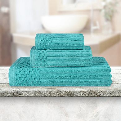SUPERIOR 3-piece Soho Ribbed Textured Cotton Towel Set