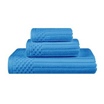 SUPERIOR 3 pc Soho Ribbed Textured Cotton Towel Set