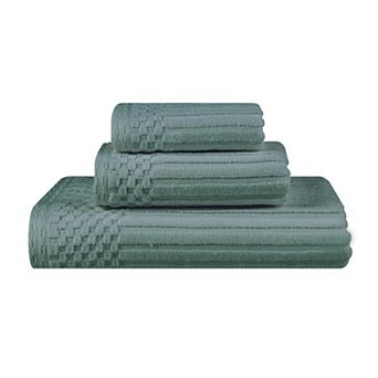 SUPERIOR 3 pc Soho Ribbed Textured Cotton Towel Set