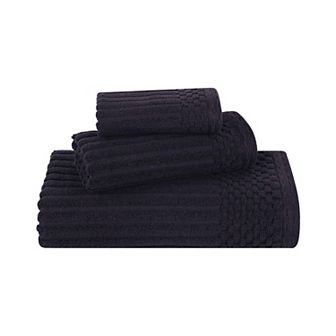 SUPERIOR 3 pc Soho Ribbed Textured Cotton Towel Set