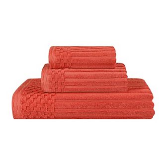SUPERIOR 3 pc Soho Ribbed Textured Cotton Towel Set