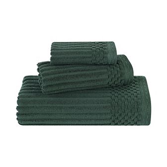 SUPERIOR 3 pc Soho Ribbed Textured Cotton Towel Set