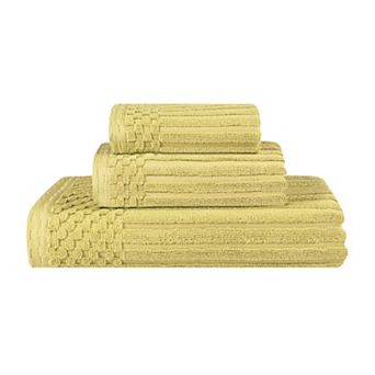 SUPERIOR 3 pc Soho Ribbed Textured Cotton Towel Set