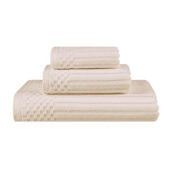 SUPERIOR 3 pc Soho Ribbed Textured Cotton Towel Set