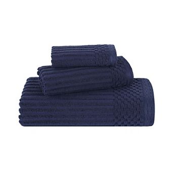 SUPERIOR 3 pc Soho Ribbed Textured Cotton Towel Set