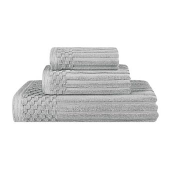 SUPERIOR 3 pc Soho Ribbed Textured Cotton Towel Set