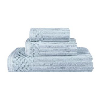 SUPERIOR 3 pc Soho Ribbed Textured Cotton Towel Set