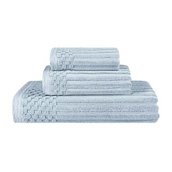 SUPERIOR 3 pc Soho Ribbed Textured Cotton Towel Set