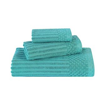 SUPERIOR 3 pc Soho Ribbed Textured Cotton Towel Set