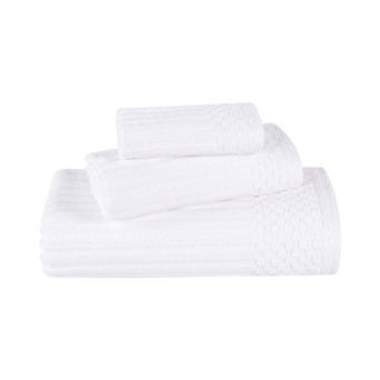 SUPERIOR 3 pc Soho Ribbed Textured Cotton Towel Set