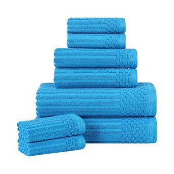SUPERIOR 8 pc Soho Ribbed Textured Cotton Towel Set