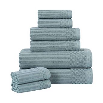 SUPERIOR 8 pc Soho Ribbed Textured Cotton Towel Set