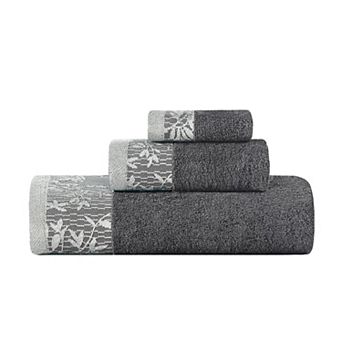SUPERIOR 3 pc Wisteria Cotton Vintage Towel Set
