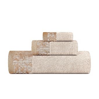 SUPERIOR 3 pc Wisteria Cotton Vintage Towel Set