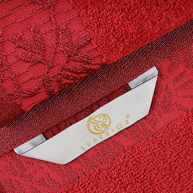 SUPERIOR Wisteria 12-Piece Cotton Vintage Towel Set