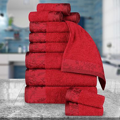 SUPERIOR Wisteria 12-Piece Cotton Vintage Towel Set