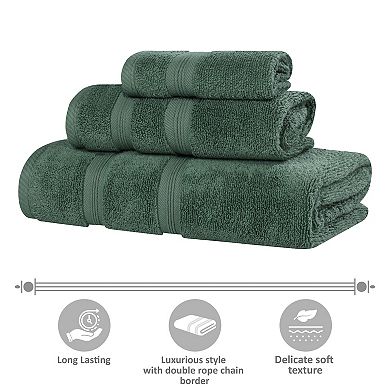 SUPERIOR Smart Dry 8-Piece Zero Twist Cotton Towel Set