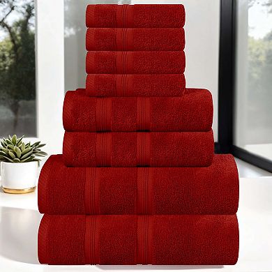 SUPERIOR Smart Dry 8-Piece Zero Twist Cotton Towel Set